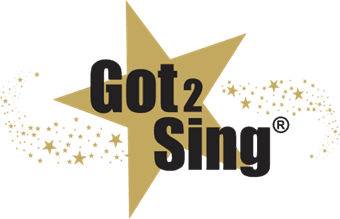 Gold star logo with the text “Got 2 Sing” and a swirl of gold stars – official logo for Got 2 Sing Choir